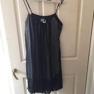 Black Chiffon Cocktail Slip Dress, Size Large